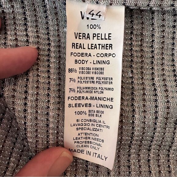 Italian Made Lightweight Grey Leather Jacket - Picture 7 of 8